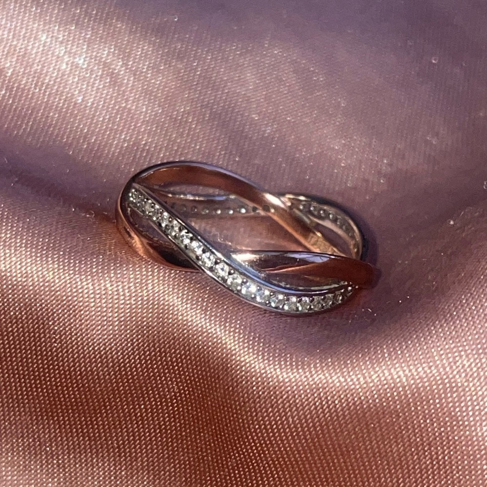 Sterling Silver Rose Gold Infinity Ring